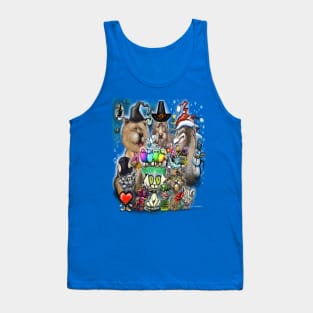 Dogs and Cats in Seasonal Hats Tank Top